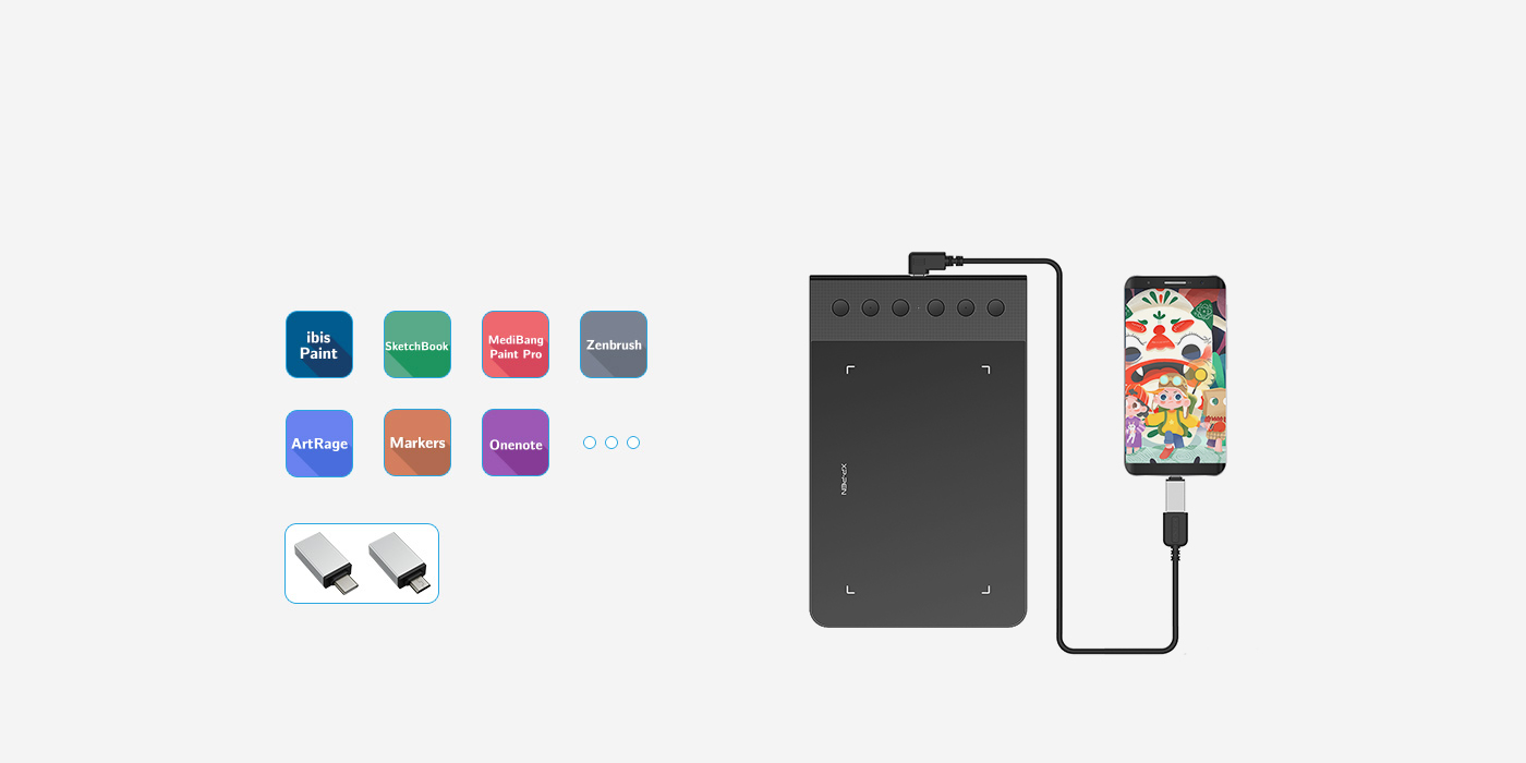 XP-Pen Star G640S Tableta admite conexiones con dispositivos Android 6.0 y superiores